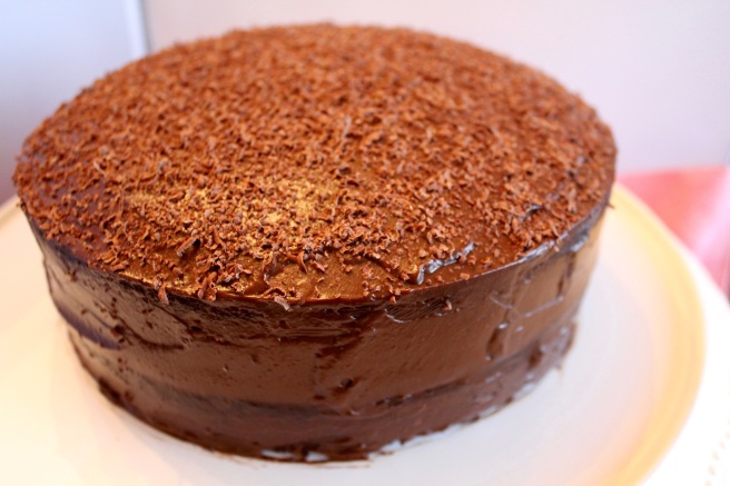 Double Layer Chocolate Cake with Chocolate Avocado Frosting